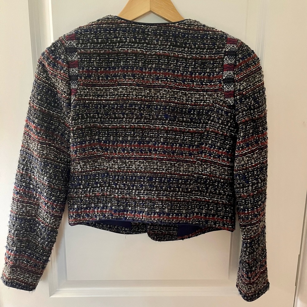 Loft Boucle Pattern Cropped Blazer Jacket - image 3